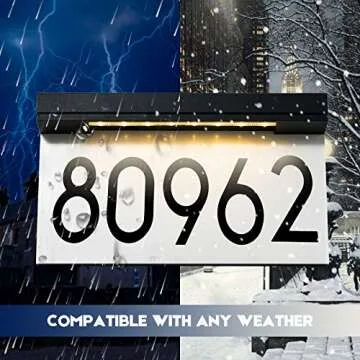 Address Plaques for House Solar Powered, House Number for Outside, LED Address Sign Outdoor Waterproof 3000K Warm White