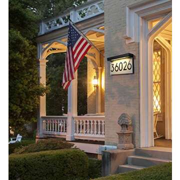 Address Plaques for House Solar Powered, House Number for Outside, LED Address Sign Outdoor Waterproof 3000K Warm White