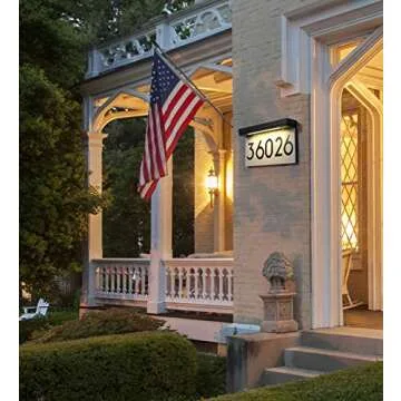 Address Plaques for House Solar Powered, House Number for Outside, LED Address Sign Outdoor Waterproof 3000K Warm White