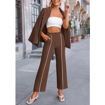 PRETTYGARDEN Women's Sophisticated 2 Piece Blazer Suit Set