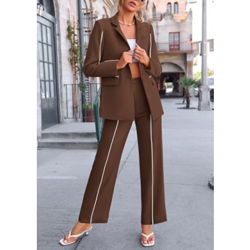 PRETTYGARDEN Women's Sophisticated 2 Piece Blazer Suit Set