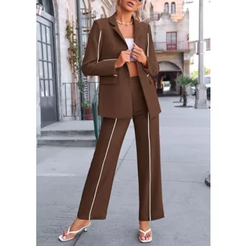 PRETTYGARDEN Women's Sophisticated 2 Piece Blazer Suit Set