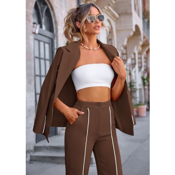 PRETTYGARDEN Women's Sophisticated 2 Piece Blazer Suit Set