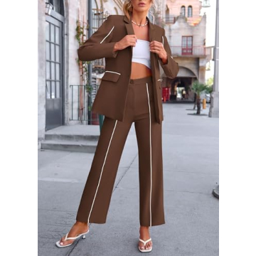 PRETTYGARDEN Women's Sophisticated 2 Piece Blazer Suit Set
