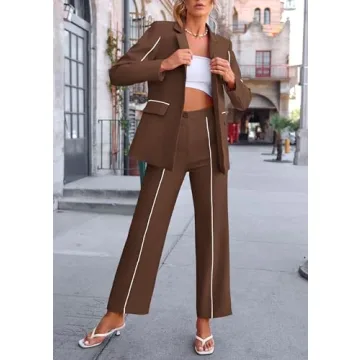 PRETTYGARDEN Women's Sophisticated 2 Piece Blazer Suit Set