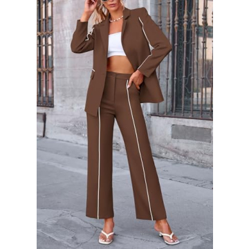 PRETTYGARDEN Women's Sophisticated 2 Piece Blazer Suit Set