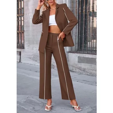 PRETTYGARDEN Women's Sophisticated 2 Piece Blazer Suit Set
