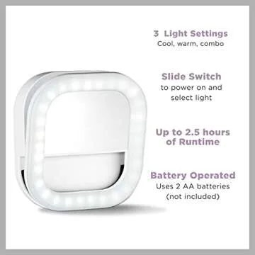 Conair Lighted Makeup Mirror: Selfie Ring Light, White