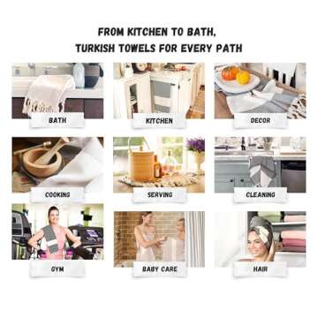 Bazaar Anatolia Hand Towels - Set of 4 | 39" x 19" - Decorative Turkish Hand Towel for Bathroom, 100% Cotton, Kitchen, Face, Hair, Tea, Dishcloth, Diamond Hand Towels - Diamond Black