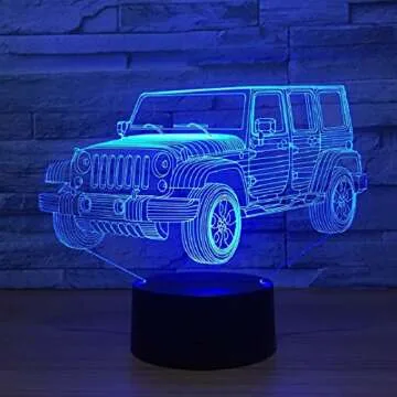 YILIUBA Car Gifts Night Lights - 3D Illusion Lamp for Kids