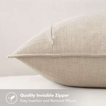 MIULEE Neutral Linen Pillow Covers - Soft and Stylish