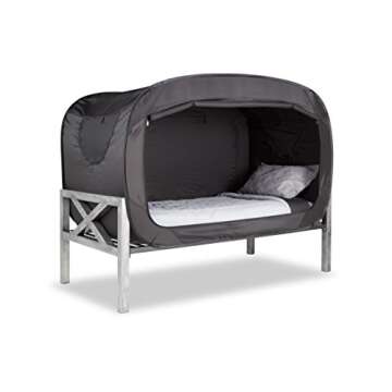 Privacy Pop Bed Tent Twin Black Innovative Sleep Solution