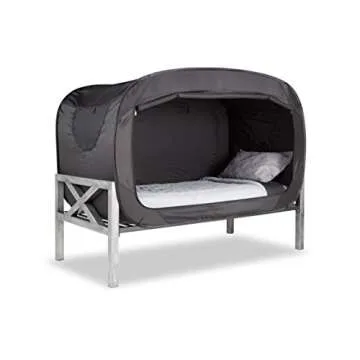 Privacy Pop Bed Tent Twin Black Innovative Sleep Solution
