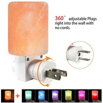 Venhoo Himalayan Salt Lamp for Bedroom Decoration and Lighting