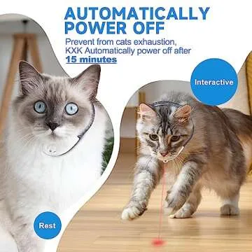 KXK Automatic Cat Laser Toys - Wearable Interactive Cat Toys for Indoor Cats Kitty Dogs, Kitten Exercise Collar Toys, Cat Enrichment, USB Rechargeable Black