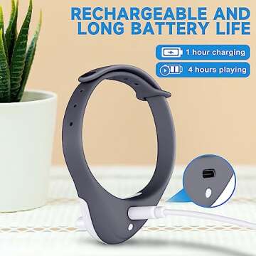 KXK Automatic Cat Laser Toys - Wearable Interactive Cat Toys for Indoor Cats Kitty Dogs, Kitten Exercise Collar Toys, Cat Enrichment, USB Rechargeable Black