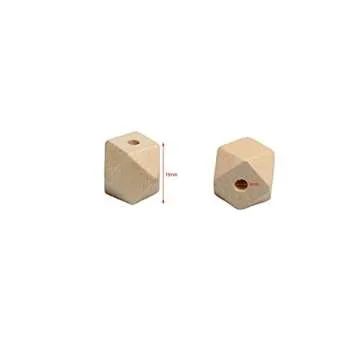 Geometric Wooden Beads - 50pcs for DIY Crafts