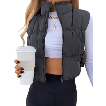 SySea Women's Crop Puffer Vest - Stylish Lightweight Winter Outerwear