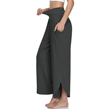 UEU Women's Comfy Wide Leg Yoga Pants with Pockets