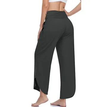 UEU Women's Comfy Wide Leg Yoga Pants with Pockets