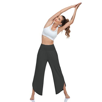 UEU Women's Comfy Wide Leg Yoga Pants with Pockets