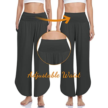 UEU Women's Comfy Wide Leg Yoga Pants with Pockets