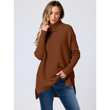 Chic ANRABESS Oversized Turtleneck Sweater for Fall