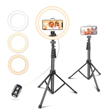 Aureday 10'' Selfie Ring Light with Adjustable Tripod