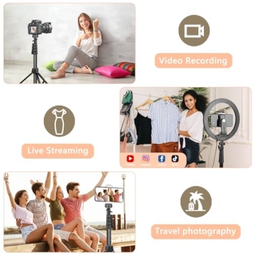 Aureday 10'' Selfie Ring Light with Adjustable Tripod