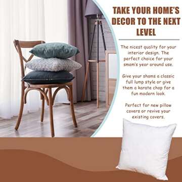 Pillowflex 95% Duck Feather by 5% Down Pillow Form Insert Stuffers - Feather Pillows for Sleeping Soft & Comfy, 100% Cotton Shell, Premium Quality Rectangular Duck Feather Pillow (24 by 24 Inch)