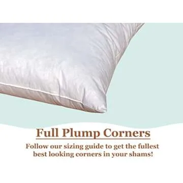 Pillowflex 95% Duck Feather by 5% Down Pillow Form Insert Stuffers - Feather Pillows for Sleeping Soft & Comfy, 100% Cotton Shell, Premium Quality Rectangular Duck Feather Pillow (24 by 24 Inch)
