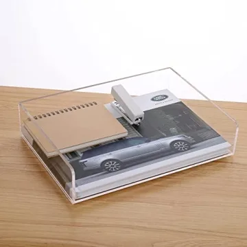 Clear Acrylic Stackable Paper Tray Organizer for Desk