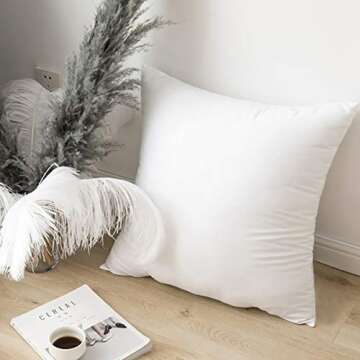 Emolli 18 x 18 Pillow Inserts Set of 4, Throw Pillow Inserts Premium Stuffer Down Alternative,Super Soft Microfiber Filled Decorative Pillow Cushion