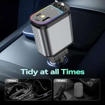 Fast Car Charger with Starlight for iPhone and Android