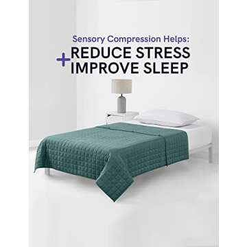 YnM Exclusive Cooling Weighted Blanket, Smallest Compartments, Bed Blanket for One Person of 140lbs,...