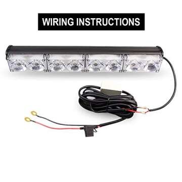 LEADTOPS Heavy Duty LED Light Bar 400Watts Load Wiring Harness Wireless Strobe Wiring Kit ON-Off-Strobe RF Remote Control Switch for 12V Car Truck Work Light Driving Light