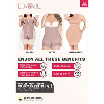 LT.ROSE 21111 Fajas Colombianas for Women’s Tummy Control