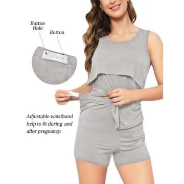 SWOMOG Maternity Nursing Robe Set for New Moms