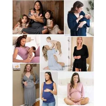 SWOMOG Maternity Nursing Robe Set for New Moms