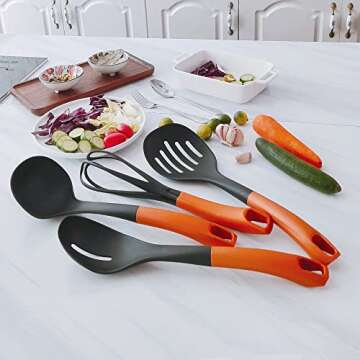 SHINEURI 9 Pieces Copper Nonstick Pots Pans with Utensils (9 Pieces Set (2 pans & 1 pot with utensils))