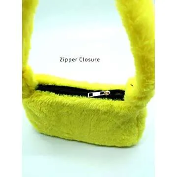 FHQHTH Fuzzy Faux Fur Tote Purse - Trendy & Stylish Handbag