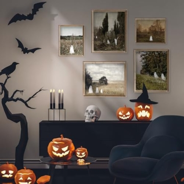 Vintage Ghost Wall Art Prints for Halloween Decor