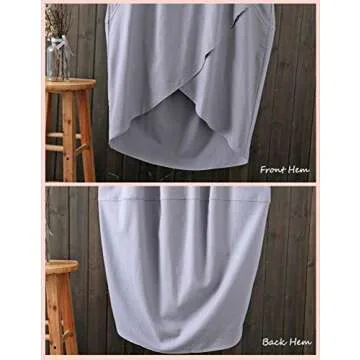 Tebreux Women's Linen Midi Dress Oversized Short Sleeve Sundress Baggy Tunic Dresses with Pockets Natural Linen 2XL