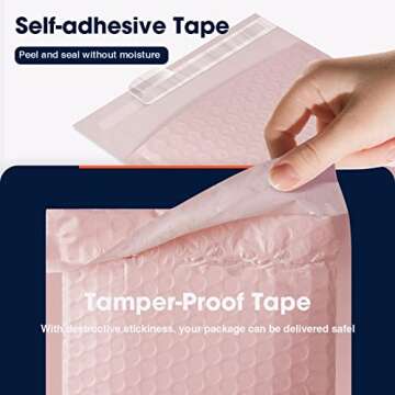 K&MJ 6x10 Bubble Mailer,25 Pc,Sakura Pink Bubble Mailers for Small Business,Padded Envelopes,Tear-Proof Self-Seal Thickened Bubbles Shipping Bags,for Packaging Jewelry,Makeup,Electric Product ect