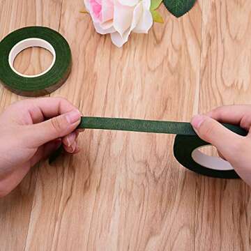 Livder 6 Colors Floral Tapes Flower Adhesives Stem Wrap Tape (Dark Green, Green, Grass Green, White, Brown, Light Brown)
