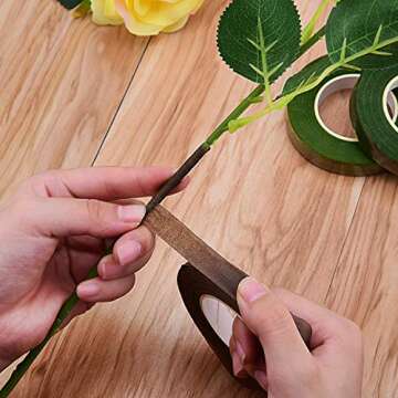 Livder 6 Colors Floral Tapes Flower Adhesives Stem Wrap Tape (Dark Green, Green, Grass Green, White, Brown, Light Brown)