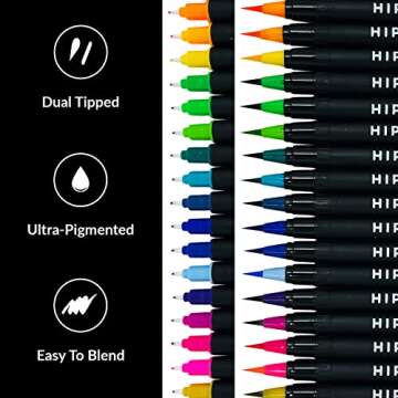HIPPIE CRAFTER 25 Pack Watercolor Brush Pens, Artist Brush Tip Painting Set, Gift for Adults and Artists