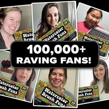 Hippie Crafter 25 Pack Vibrant Watercolor Brush Pens