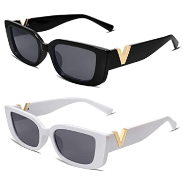 Allarallvr Rectangle Cat Eye Thin Sunglasses for Women 90s Retro Trendy Y2K Aesthetic Vintage Square...