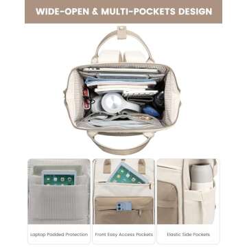 LOVEVOOK Laptop Backpack for Women, 17 Inch Work Teacher Nurse Bag, Large Capacity Business Computer...